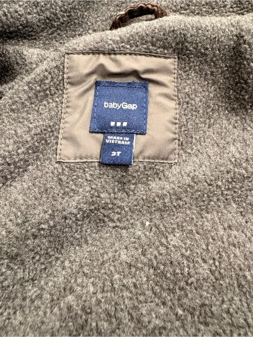 Gap baby gray quilted fleece lined button up jacket boys 3T GUC